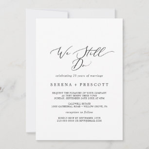 Invitation Calligraphie Noire Délicate Nous Faisons Encore Vo