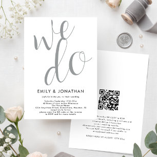 Invitation Calligraphie Nous Nous Marions Code QR Mariage