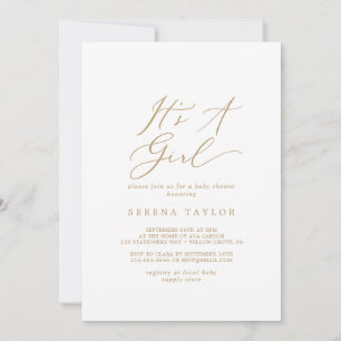 Invitation Calligraphie Or Delicate C'est un Baby shower fill