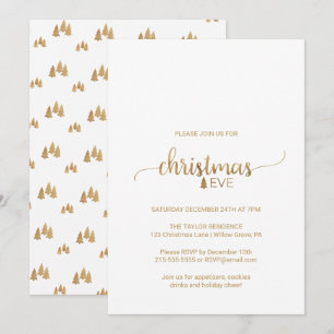 Invitation Calligraphie or simple Réveillon de Noël