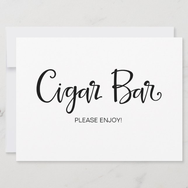 Invitation Calligraphie | Panneau de mariage "Cigar Bar" (Devant)