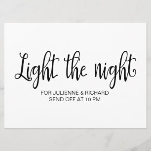 Invitation Calligraphie   Panneau de mariage "Éclairer la nui