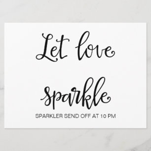 Invitation Calligraphie   Panneau Mariage "Let Love Sparkle"
