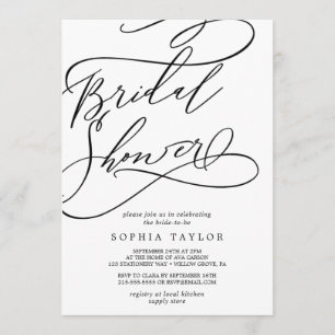 Invitation Calligraphie romantique   Fête des mariées floriss