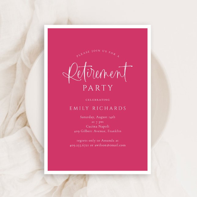 Invitation Calligraphie rose simple Script de la partie de re (Créateur téléchargé)