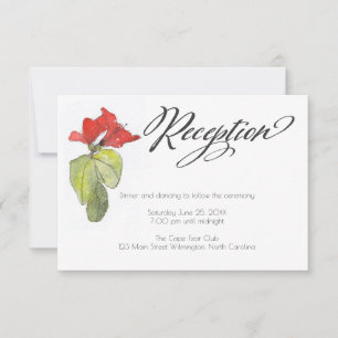 Invitation Calligraphie Rouge Script Mariage Réception