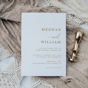 Invitation Calligraphie rustique Script Mariage or