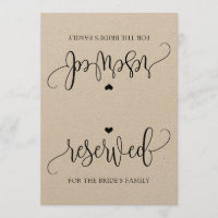 Calligraphie rustique Tente à signe réservé (Kraft