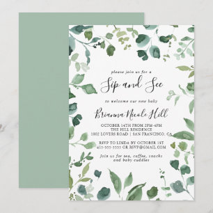Invitation Calligraphie Script Green Folift Sip et voir