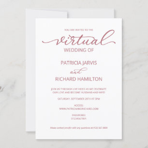 Invitation Calligraphie simple et élégante Mariage virtuel