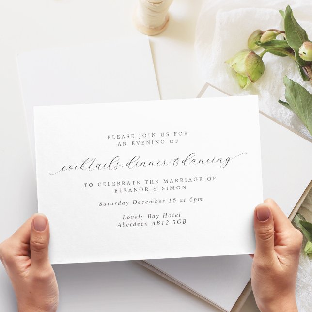 Invitation Calligraphie simple et élégante Réception de maria (Créateur téléchargé)