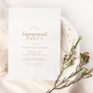Invitation Calligraphie simple | Gold Engagement Party