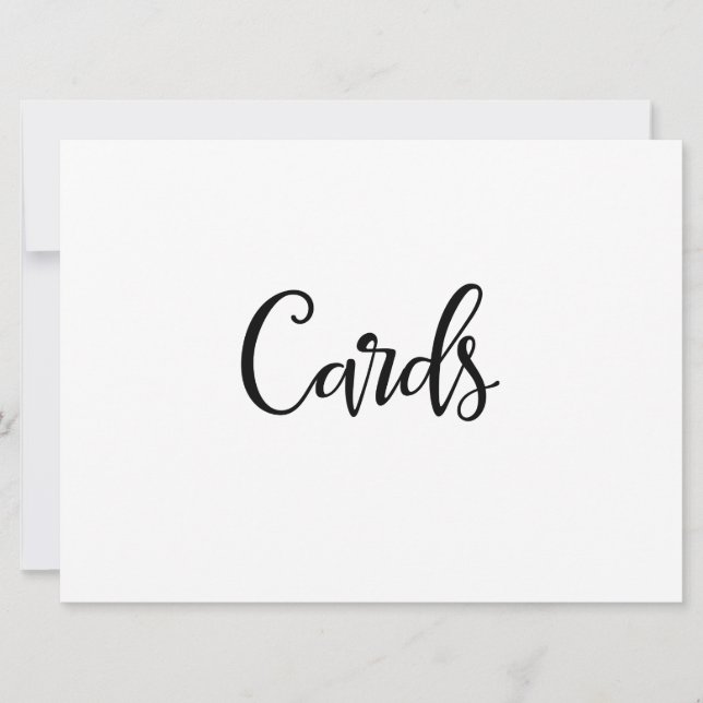 Invitation Calligraphie simple | Panneau de mariage "Cartes" (Devant)