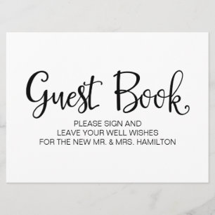 Invitation Calligraphie simple   Panneau Mariage "Livre d'inv
