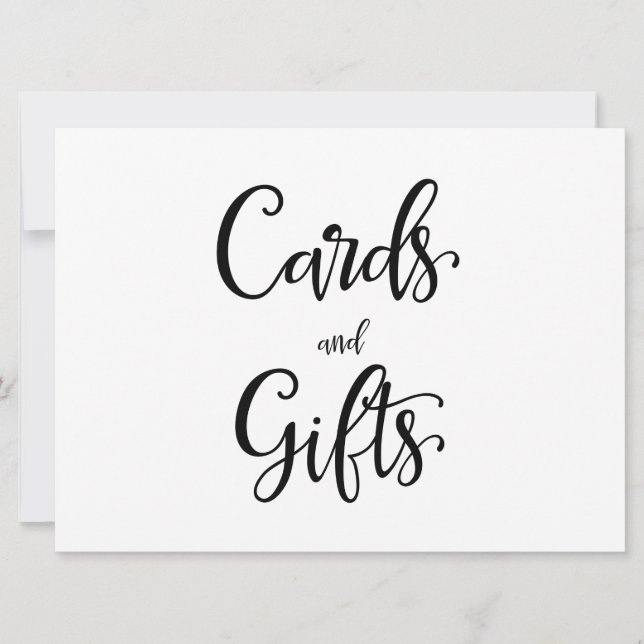 Invitation Calligraphie simple | Symbole "Cartes et cadeaux" (Devant)