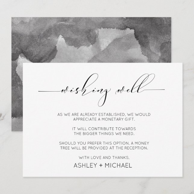 Invitation Calligraphie Typographie Mariage Souhaitant Bien H (Devant / Derrière)