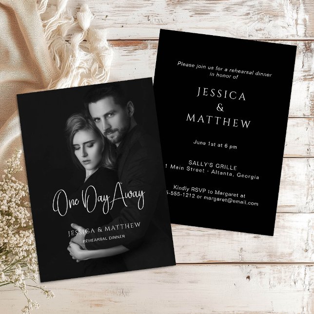 Invitation Calligraphie Un Jour Plus Loin Dîner De Répétition (Créateur téléchargé)