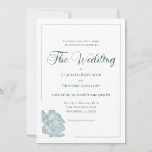Calligraphy Art Line Sage Green Floral Wedding
