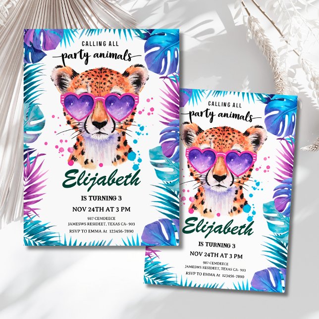 Invitation Calling All Party Animals Leopard Birthday (Calling All Party Animals Leopard Birthday Invitation
)