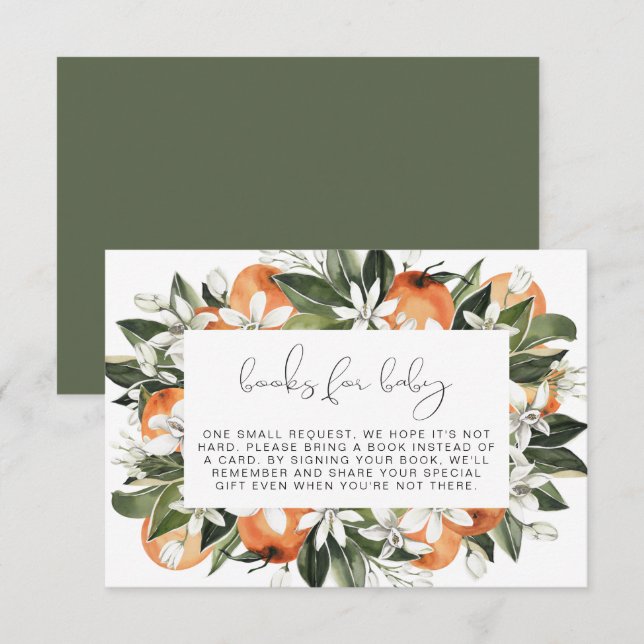 Invitation CALLIOPE Little Cutie Livres orange pour Baby Card (Devant / Derrière)