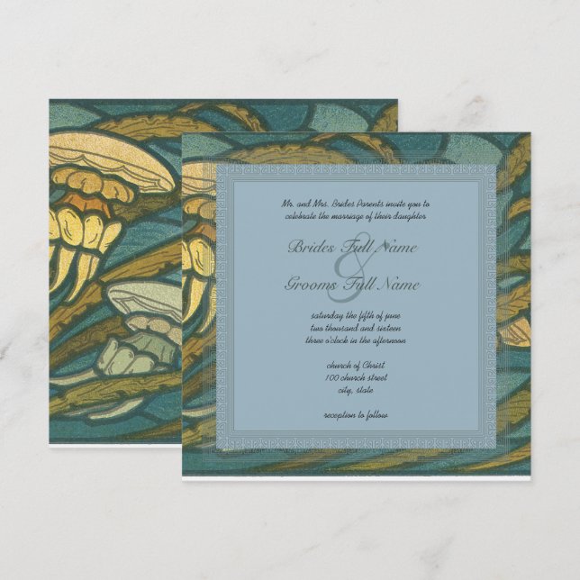 Invitation Calmar Art Nouveau - Scuba Destination Mariages (Devant / Derrière)