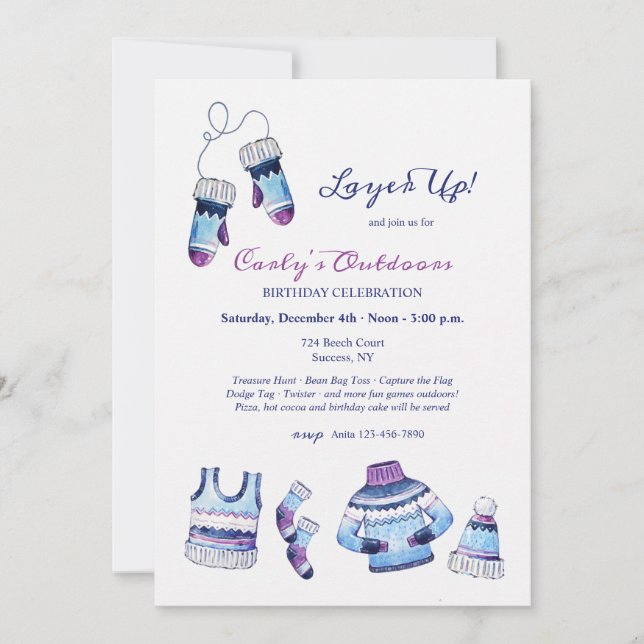 Invitation Calque Pour Jouer En Plein Air Fête Anniversaire (Devant)
