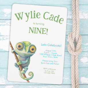 Invitation Cameleon aux grands yeux mignons pour garçon de to