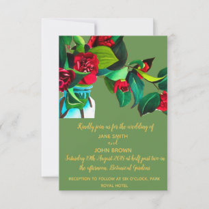 Invitation Camellias à fleurs de mariage campagnard rustique