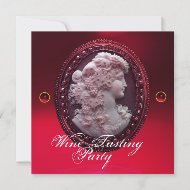 INVITATION CAMEO ANTIQUE, DAME ET RAISINS SOIRÉE DE DÉGUSTATI (Devant)