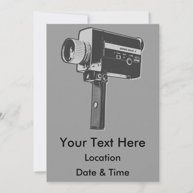 Invitation Caméra vidéo Pop Art Super 8 (Devant)