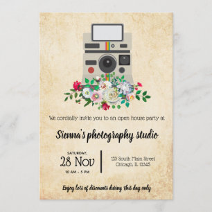 Invitation Caméra vintage