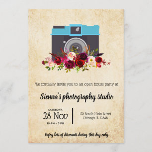 Invitation Caméra vintage