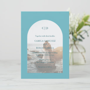 Invitation Camila Aqua Arch Mariage moderne