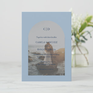 Invitation Camila Dusty Blue Arch Mariage moderne