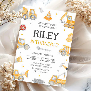 Invitation Camion à benne Construction 3e anniversaire