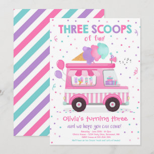Invitation Camion À Crème De Glace Trois Scoops De Fun 3ème A