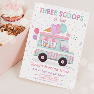 Invitation Camion À Crème De Glace Trois Scoops De Fun 3ème A