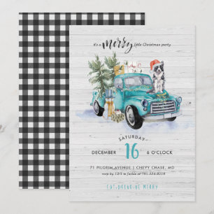 Invitation Camion agricole rustique   Fête de Noël