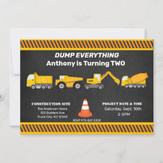 Invitation Camion, Camions et autres Camions Anniversaire de