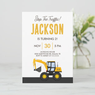 Invitation Camion de Construction Anniversaire Décor Person