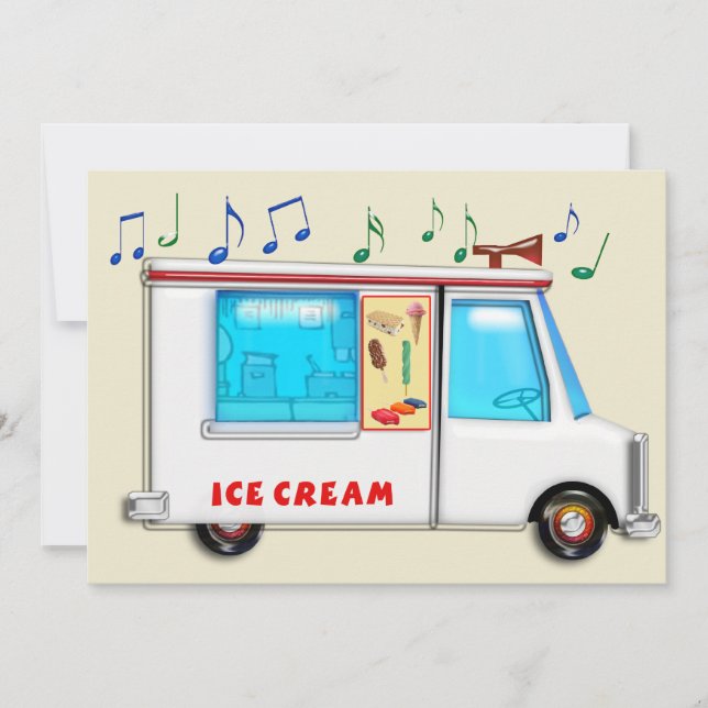 Invitation Camion de crème glacée (Devant)