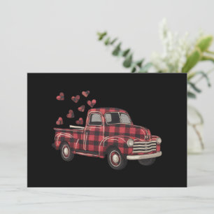 Invitation Camion de la Saint-Valentin Funny Buffalo Plaid Le