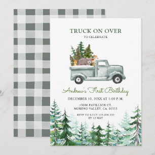 Invitation Camion de Noël sur le point pour une fête d'annive