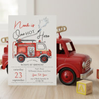 Camion de pompier rouge Un héros chaud 1er anniver