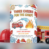 Camion de pompiers Trois acclamations Chef Garçons