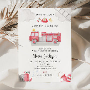 Invitation Camion d'incendie appeler toutes les unités baby s