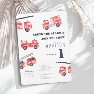 Invitation Camion-feu garçon 1er anniversaire