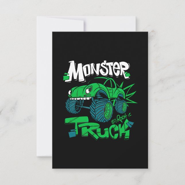 Invitation Camion monstre. illustration pour t-shirt (Devant)