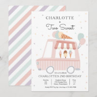 Camion Pink Ice Cream Deux sucré 2e fête d'anniver