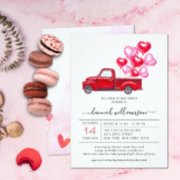 Camion rouge Valentine | Baby shower Drive-By